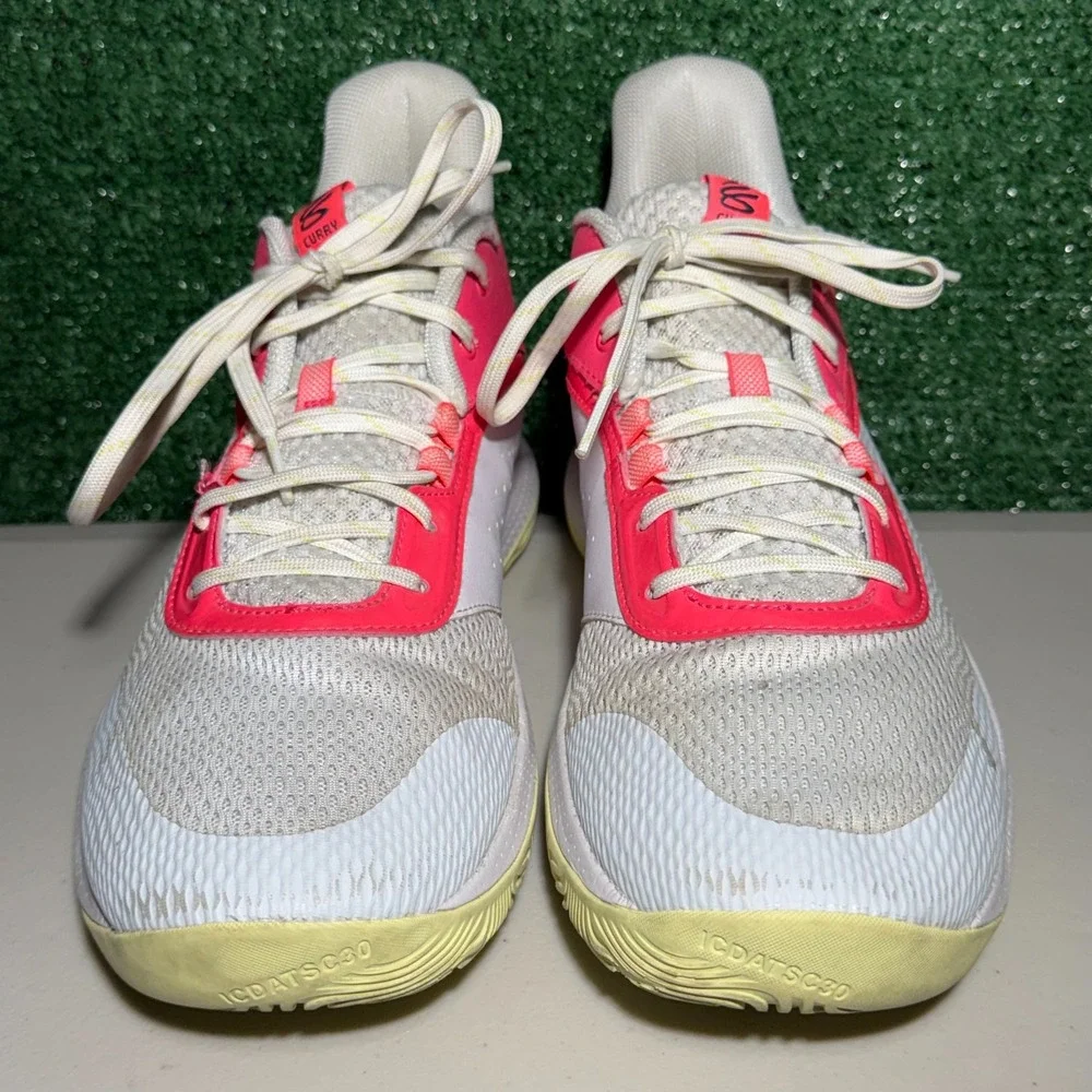 Under Armour Curry 3Z6 Basketball Shoes Grey Mist Pink Shock Men's Size 12.5